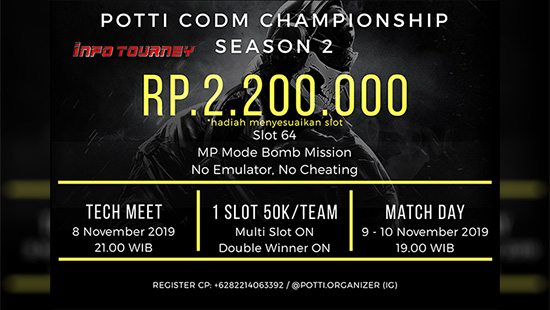 turnamen codm call of duty mobile november 2019 potti organizer season 2 logo