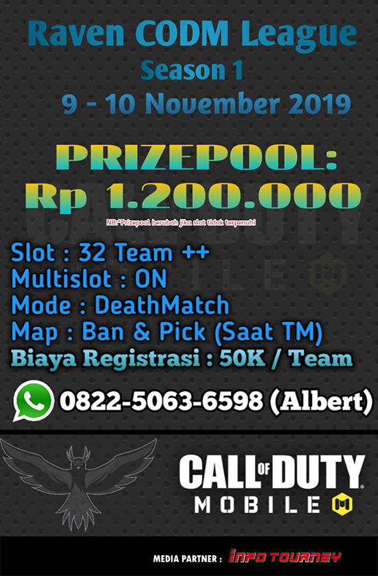 turnamen codm call of duty mobile oktober 2019 raven league season 1 poster