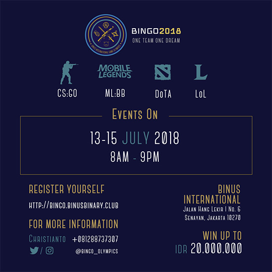 turnamen csgo counter strike global offensive bingo 2018 juli 2018 poster