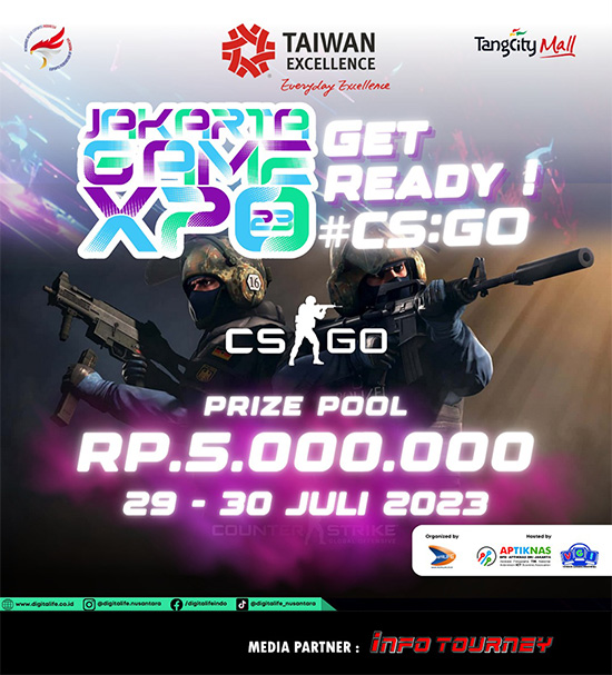turnamen csgo counter strike global offensive juli 2023 jakarta game expo 2023 poster