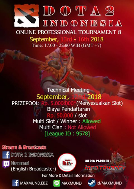 turnamen dota2 dota2 indonesia season 8 september 2018 poster