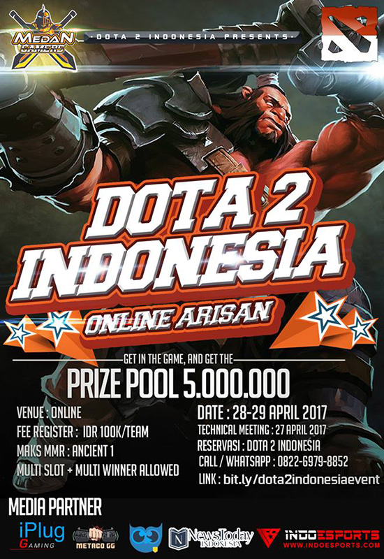 turnamen dota2 dota2 indonesia online arisan april 2018 poster