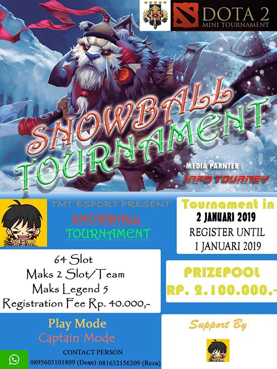 turnamen dota2 snowball tournament januari 2019 poster