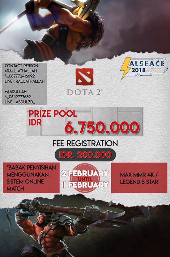 turnamen dota2 alseace 2018 februari 2018 poster
