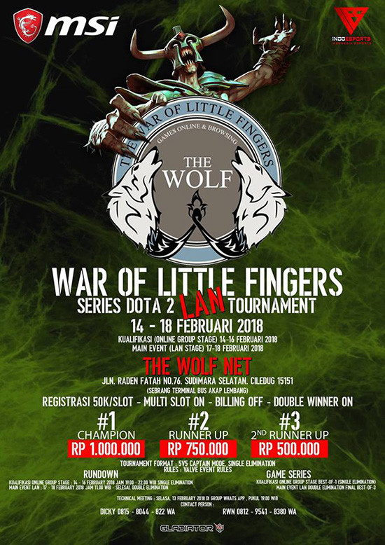 turnamen dota2 war of little fingers februari 2018 poster
