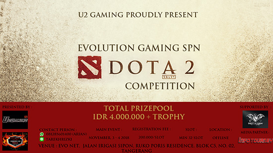 turnamen dota2 evolution gaming competition november 2018 poster