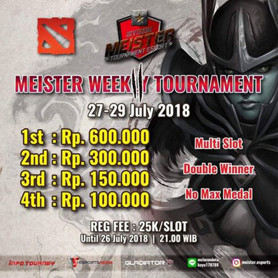 turnamen dota2 meister weekly 2 online tournament juli 2018 poster