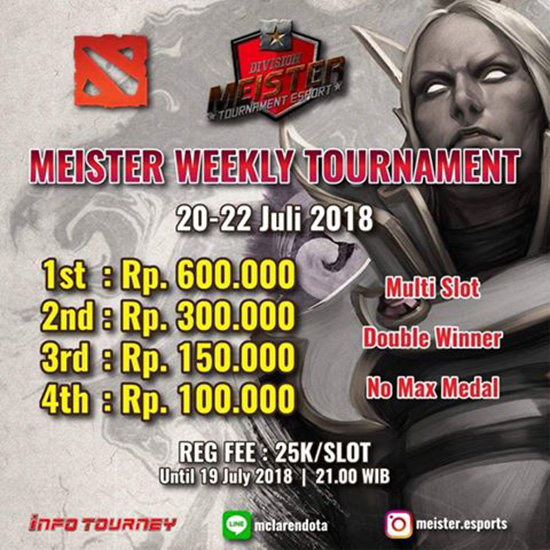turnamen dota2 meister weekly online tournament juli 2018 poster