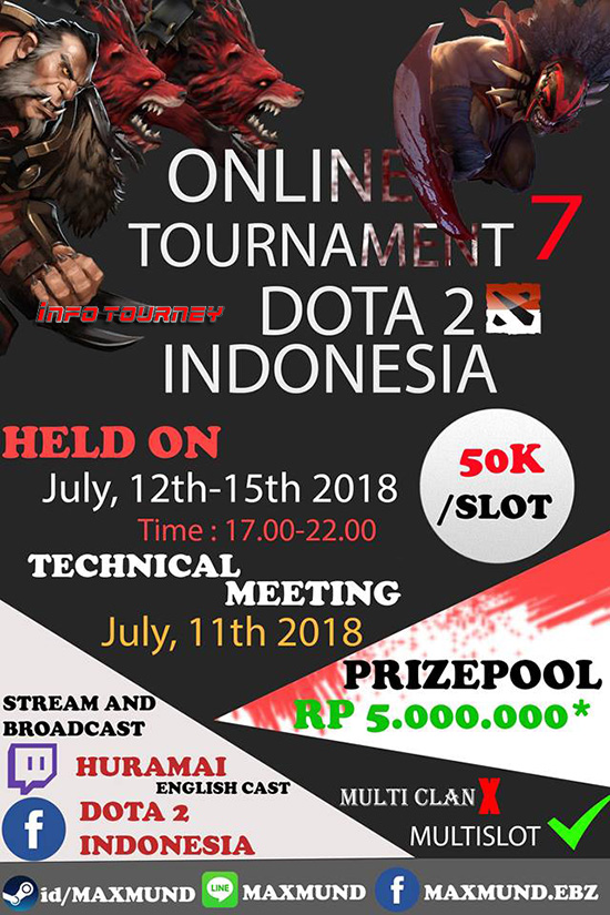 turnamen dota2 dota2 indonesia professional online tournament season 7 juli 2018 poster