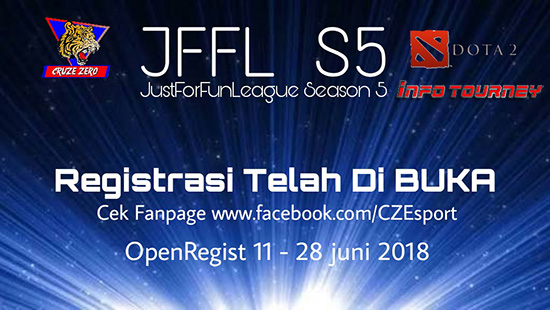 turnamen dota2 just for fun league season5 juni 2018 poster