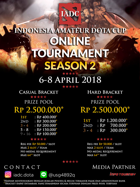 turnamen dota2 indonesia amateur dota cup season 2 april 2018 poster