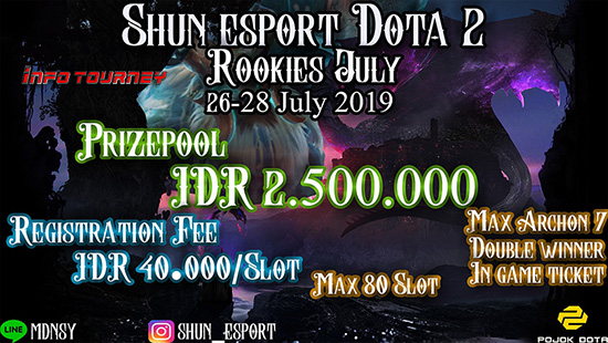 turnamen dota dota2 juli 2019 shun esport rookies july logo
