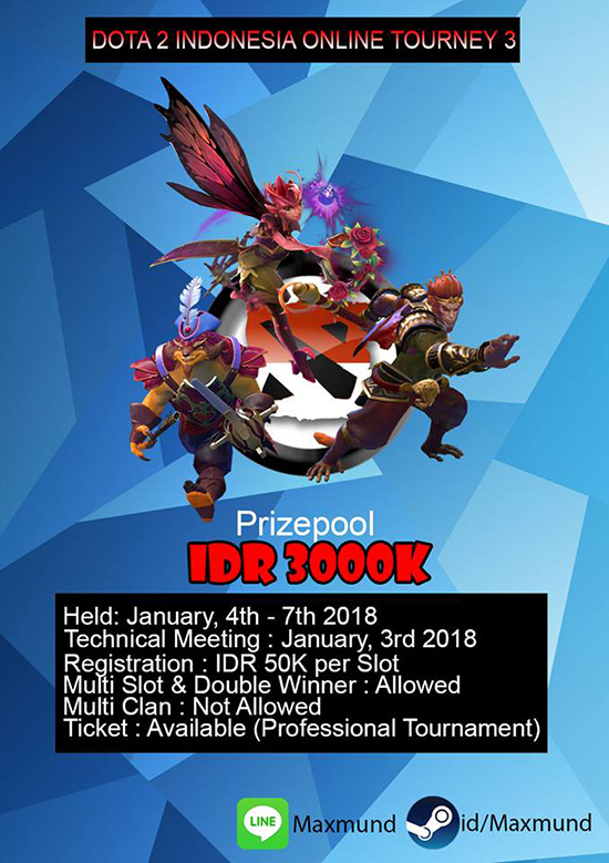 turnamen dota2 dota2 indonesia season 3 januari 2018 poster