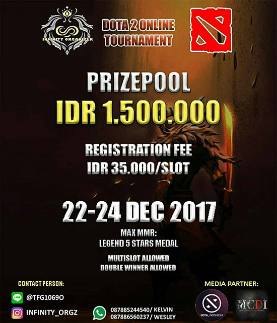turnamen dota2 infinity organizer desember 2017 poster
