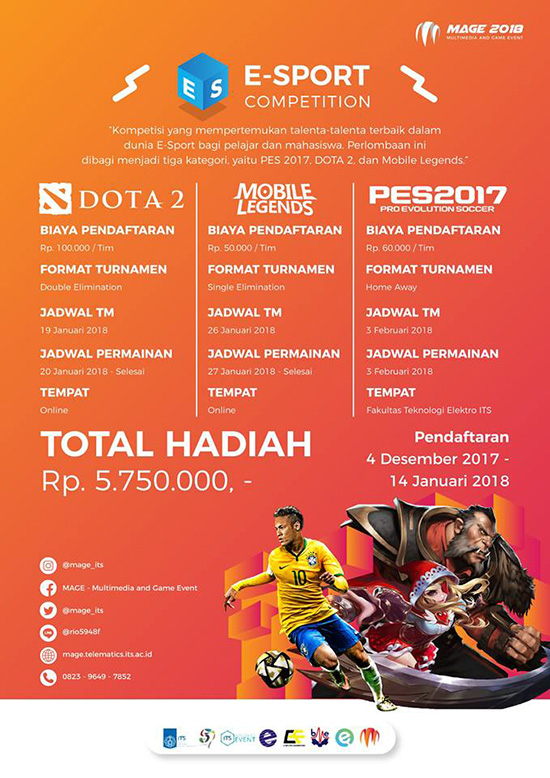 turnamen dota2 mage 2018 esports competition januari 2018 poster