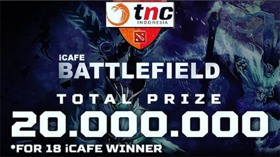 turnamen dota2 tnc icafe battlefield desember 2017 logo