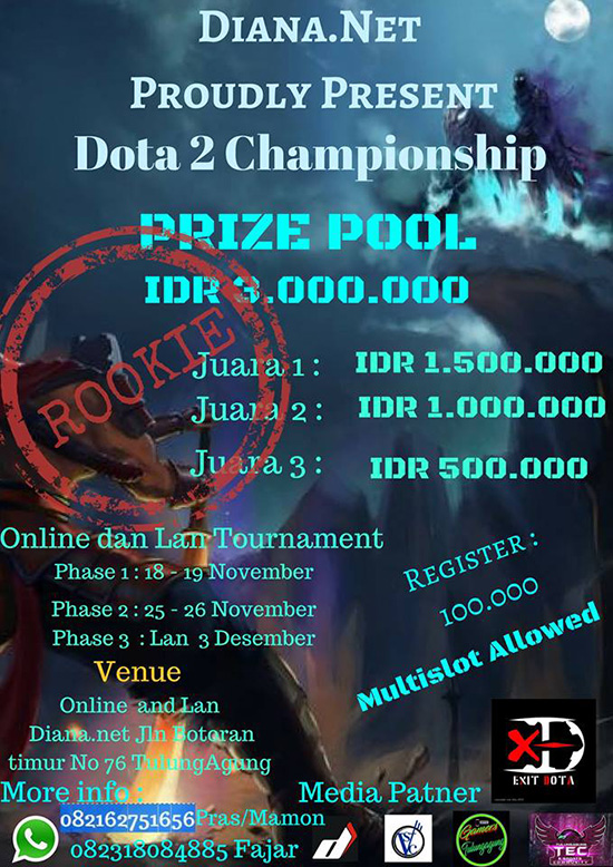 turnamen dota2 diana net november 2017 poster
