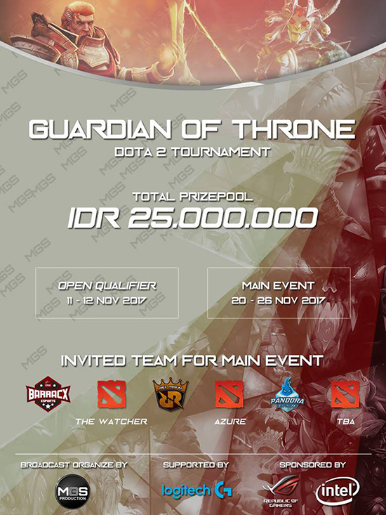 turnamen dota2 guardian of throne november 2017 poster