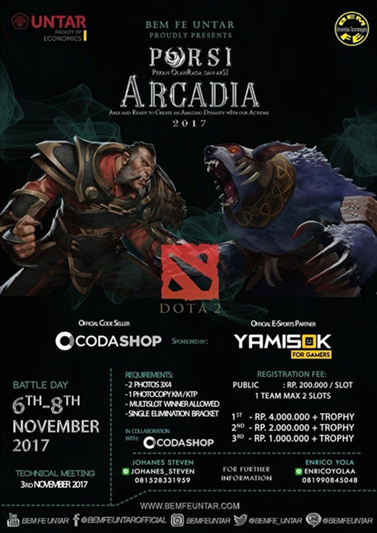 turnamen dota2 porsi arcadia november 2017 poster