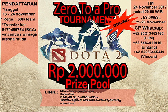 turnamen dota2 zero to a pro november 2017 poster