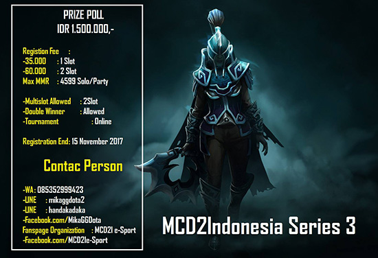 turnamen dota2 mcd2indonesia series 3 november 2017 poster
