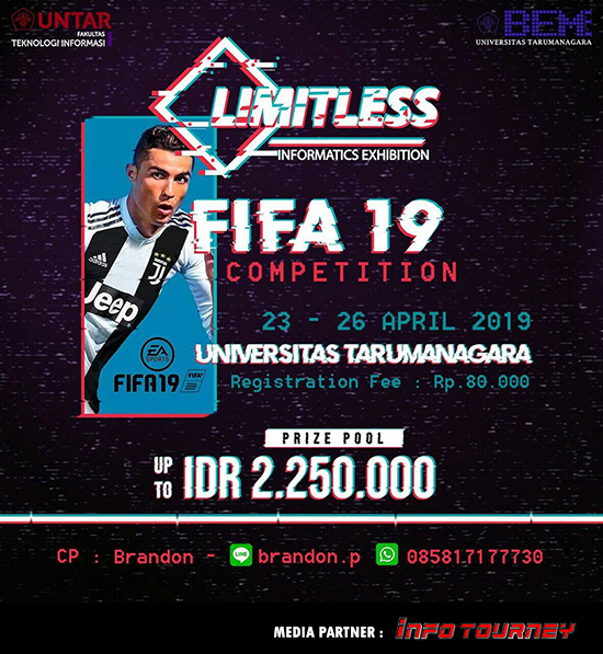 turnamen fifa fifa19 informatics exhibition limitless april 2019 poster