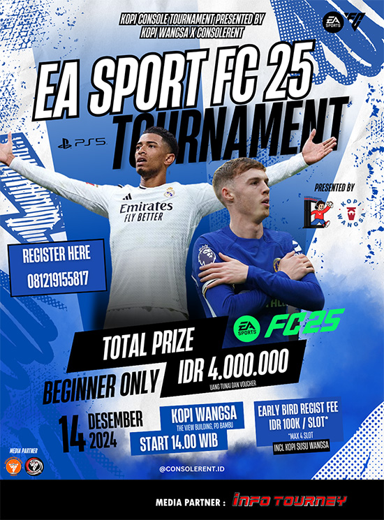 turnamen ea sports fc 25 desember 2024 consolerent id x kopi wangsa poster