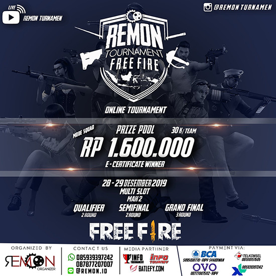 turnamen ff free fire desember 2019 remon season 1 poster