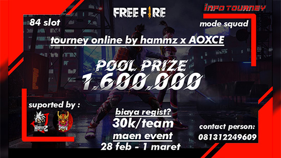 turnamen ff free fire februari 2020 hammz aoxce logo