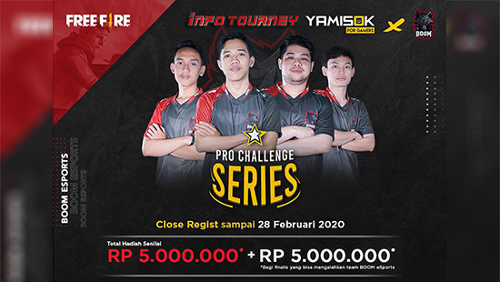 turnamen ff free fire februari 2020 yamisok pro challenge series logo