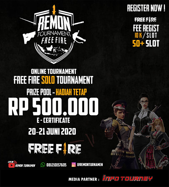 turnamen ff free fire juni 2020 remon solo poster