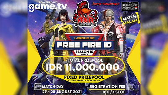 turnamen ff free fire agustus 2021 rxr esport x free fire id season 10 week 1 logo