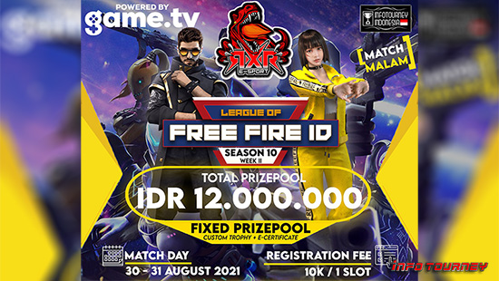turnamen ff free fire agustus 2021 rxr esport x free fire id season 10 week 2 logo