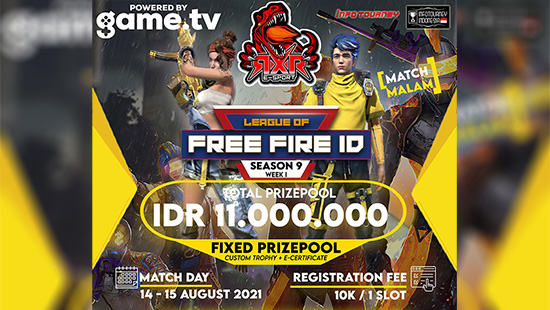 turnamen ff free fire agustus 2021 rxr esport x free fire id season 9 week 1 logo