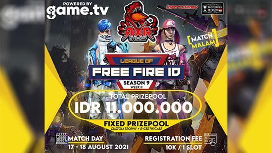 turnamen ff free fire agustus 2021 rxr esport x free fire id season 9 week 2 logo