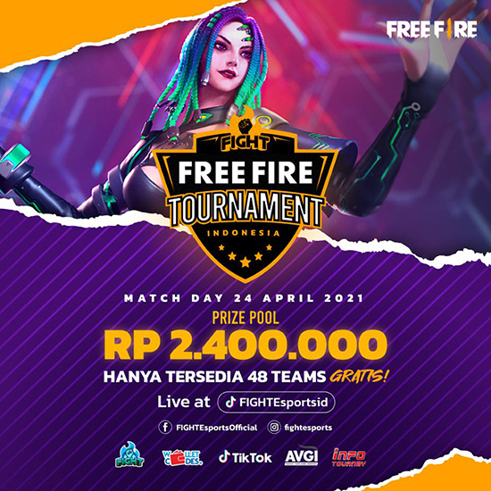 turnamen ff free fire april 2021 fight indonesia poster