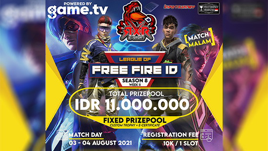 turnamen ff free fire agustus 2021 rxr esport x free fire id season 8 week 2 logo