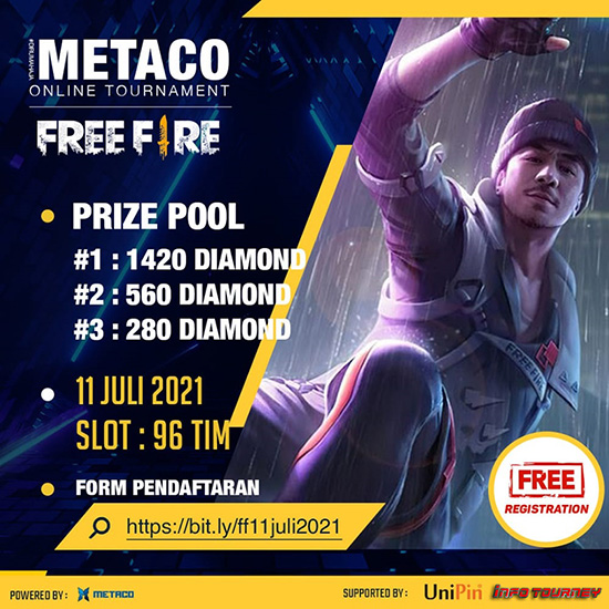 turnamen ff free fire juli 2021 metaco 11 juli 2021 poster