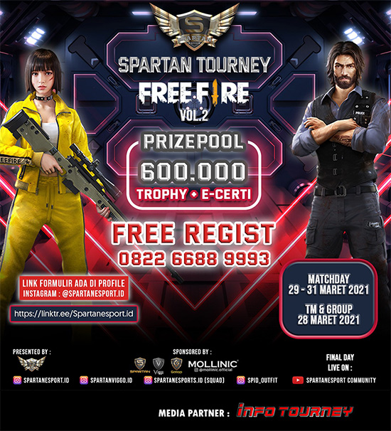 turnamen ff free fire maret 2021 spartan season 2 poster
