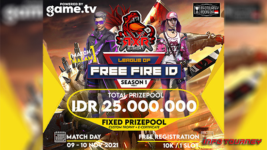 turnamen ff free fire november 2021 rxr esport x free fire id season 1 week 1 logo