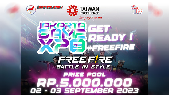 turnamen ff free fire agustus 2023 jakarta game expo 2023 bcp logo
