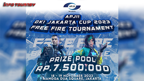 turnamen ff free fire november 2023 apjii dki jakarta cup 2023 logo