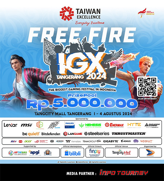 turnamen ff free fire agustus 2024 igx tangerang 2024 poster