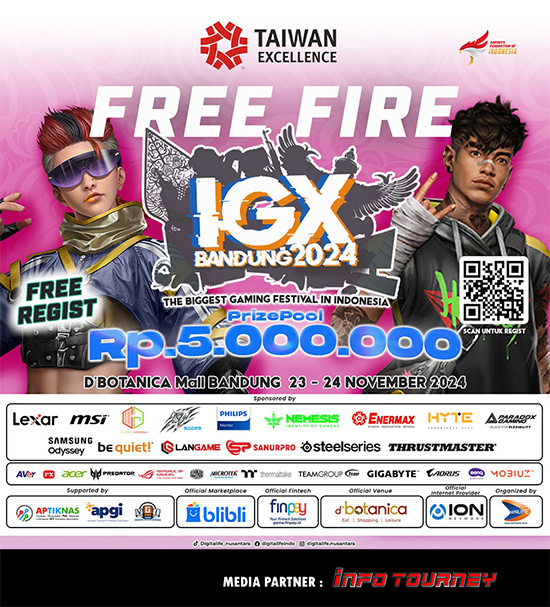 turnamen ff free fire november 2024 igx bandung 2024 poster