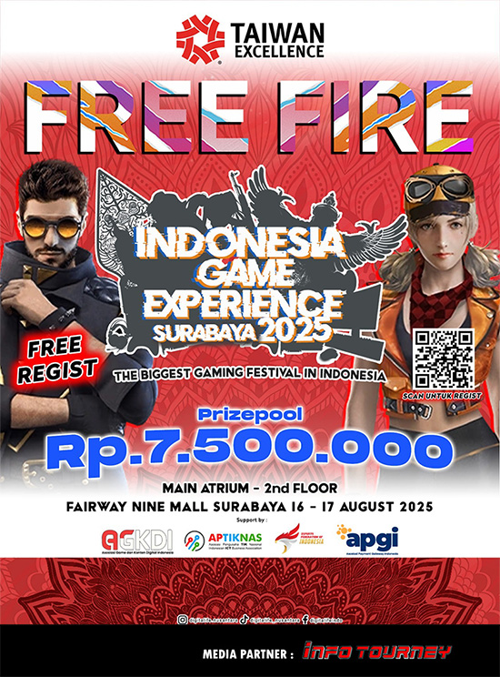 turnamen ff free fire agustus 2025 igx surabaya 2025 poster