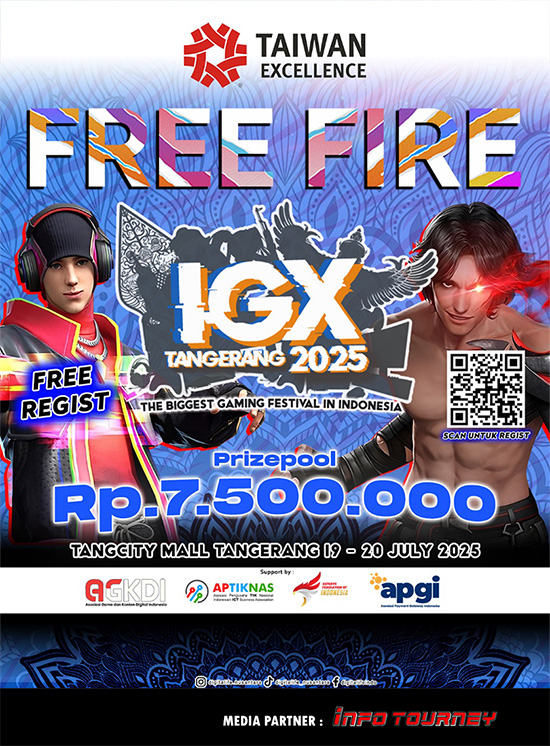 turnamen ff free fire juli 2025 igx tangerang 2025 poster