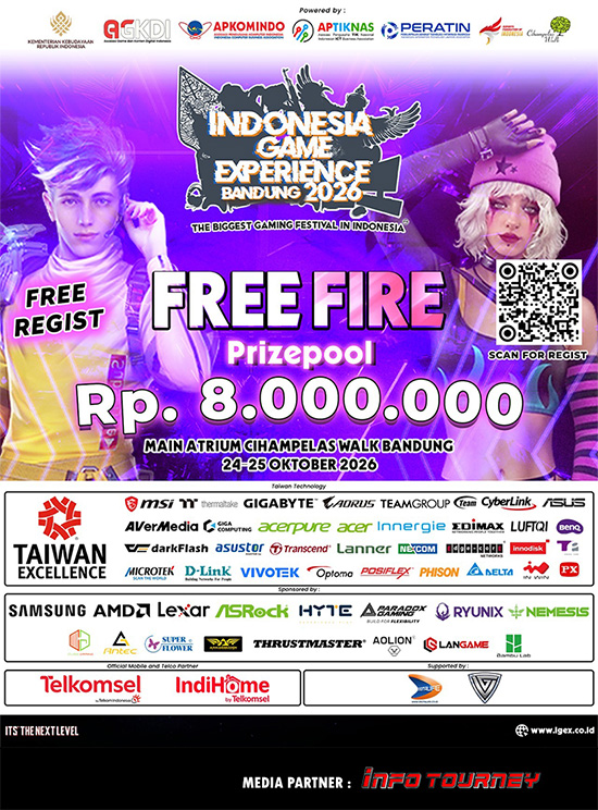 turnamen ff free fire oktober 2026 igex bandung 2026 poster