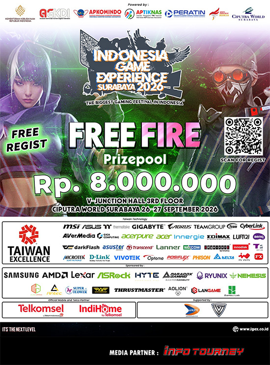 turnamen ff free fire september 2026 igex surabata 2026 poster