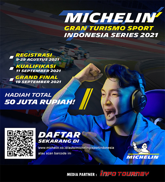 turnamen gt sport gran turismo sport agustus 2021 michelin gran turismo sport indonesia series 2021 poster