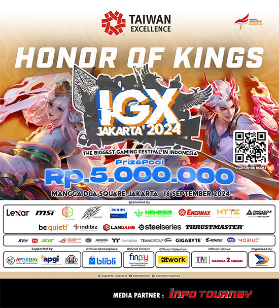 turnamen hok honor of kings september 2024 igx jakarta 2024 poster